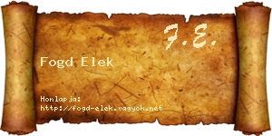 Fogd Elek névjegykártya