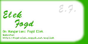 elek fogd business card